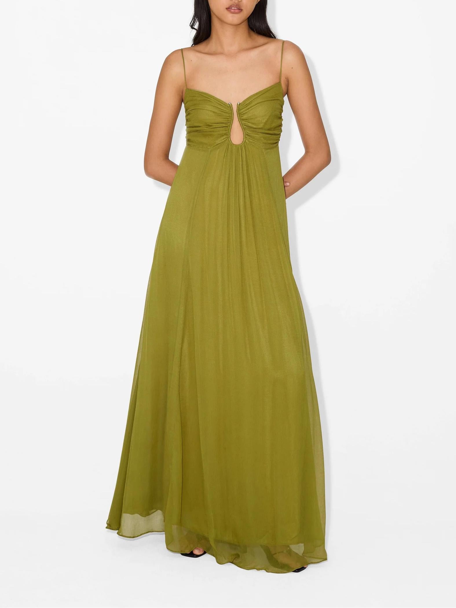 Abito Maxi Flou Olive Morea