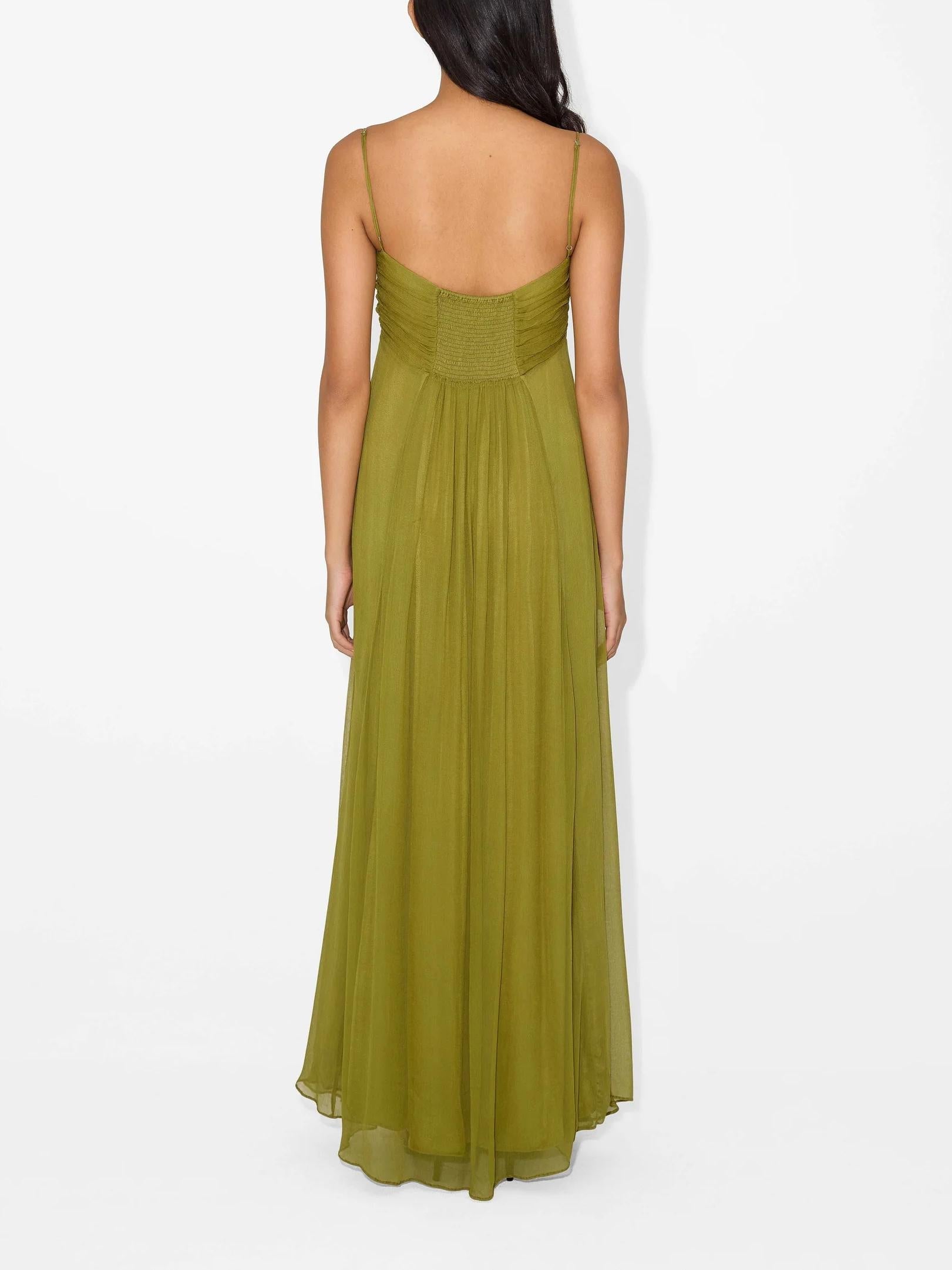 Abito Maxi Flou Olive Morea