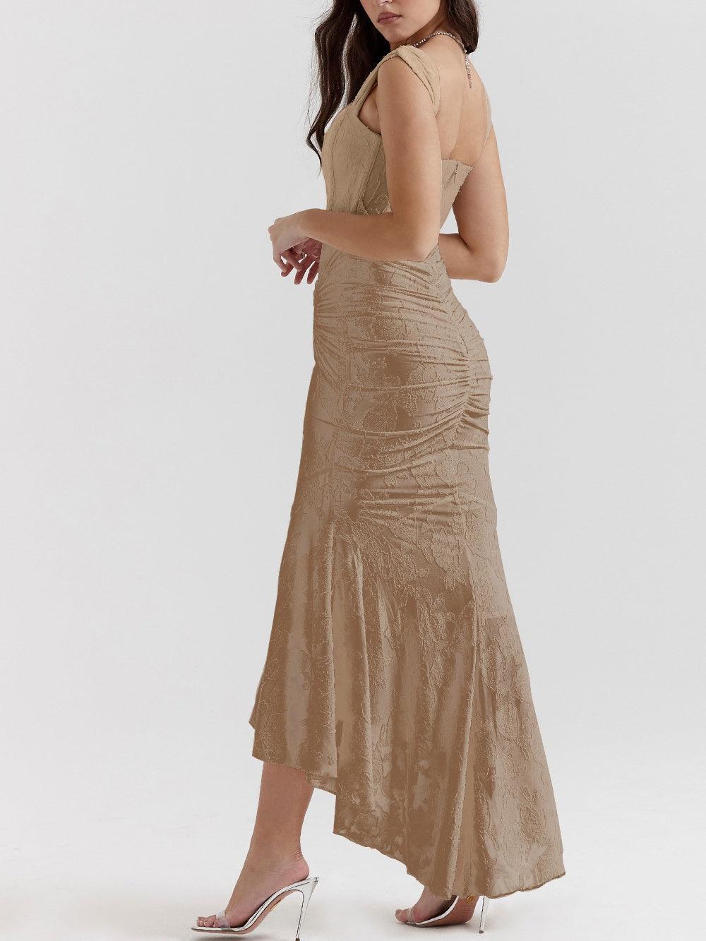 Giulia | Abito maxi floreale blu campanula