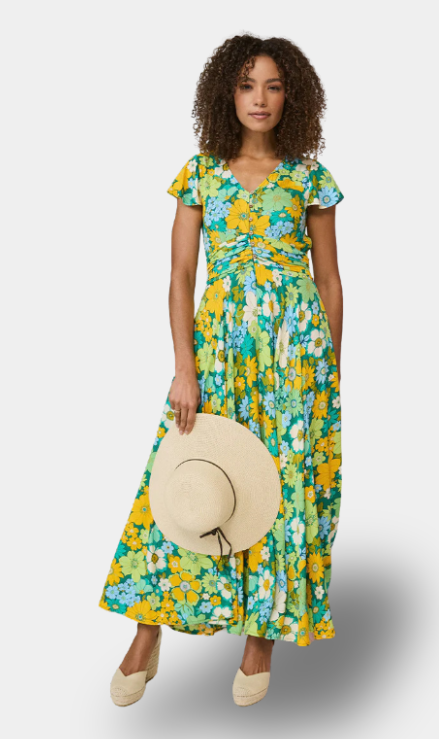 Anais Vestito Lungo Floreale in Rosa