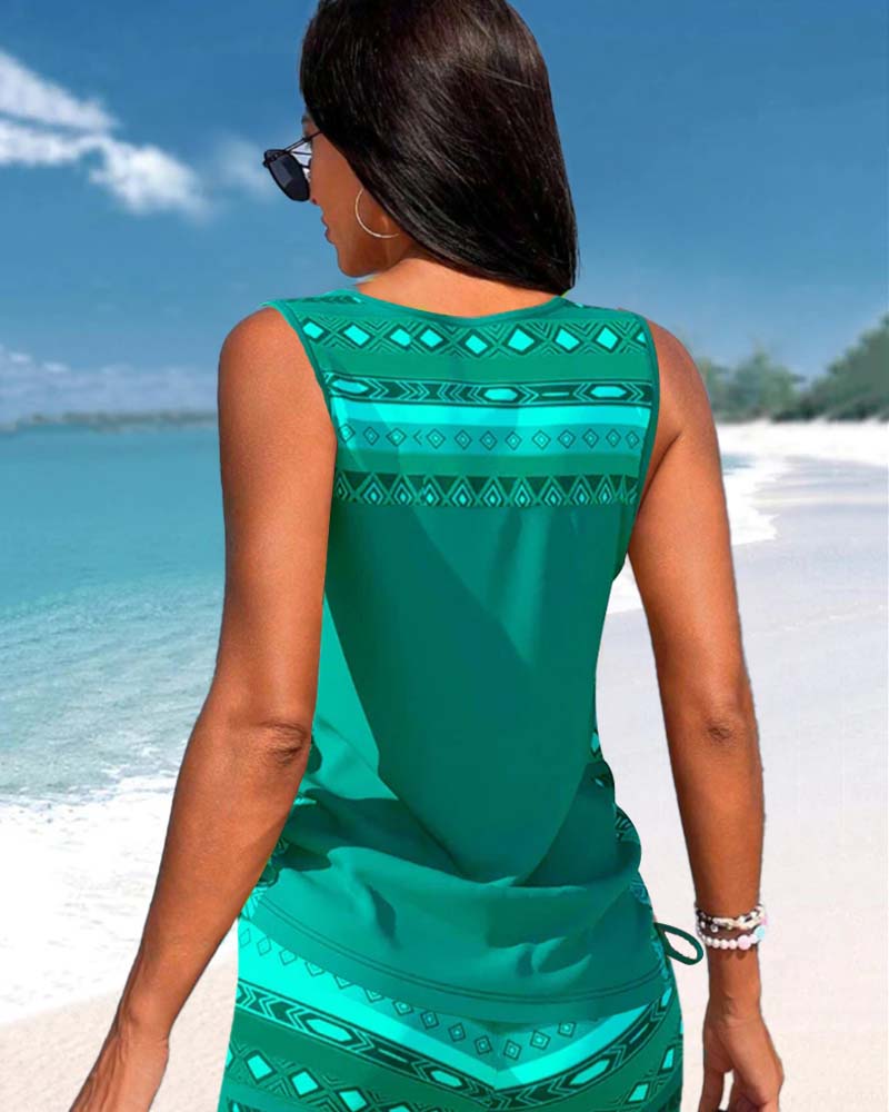 Alice™ | Tankini con Design Geometrico e Scollatura a V