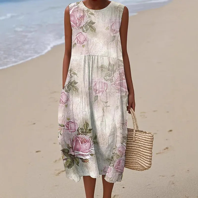 Adelina | Abito Lungo Estivo Patchwork Floreale