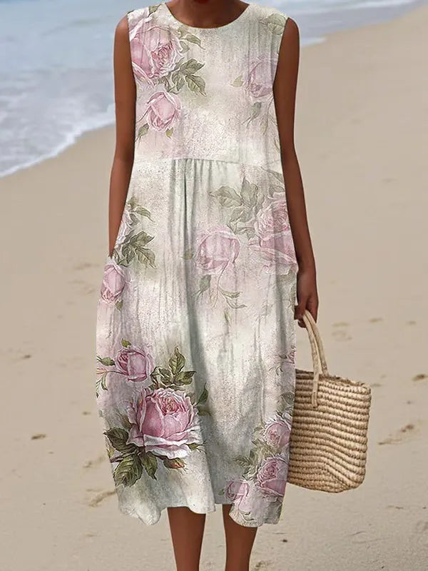 Adelina | Abito Lungo Estivo Patchwork Floreale