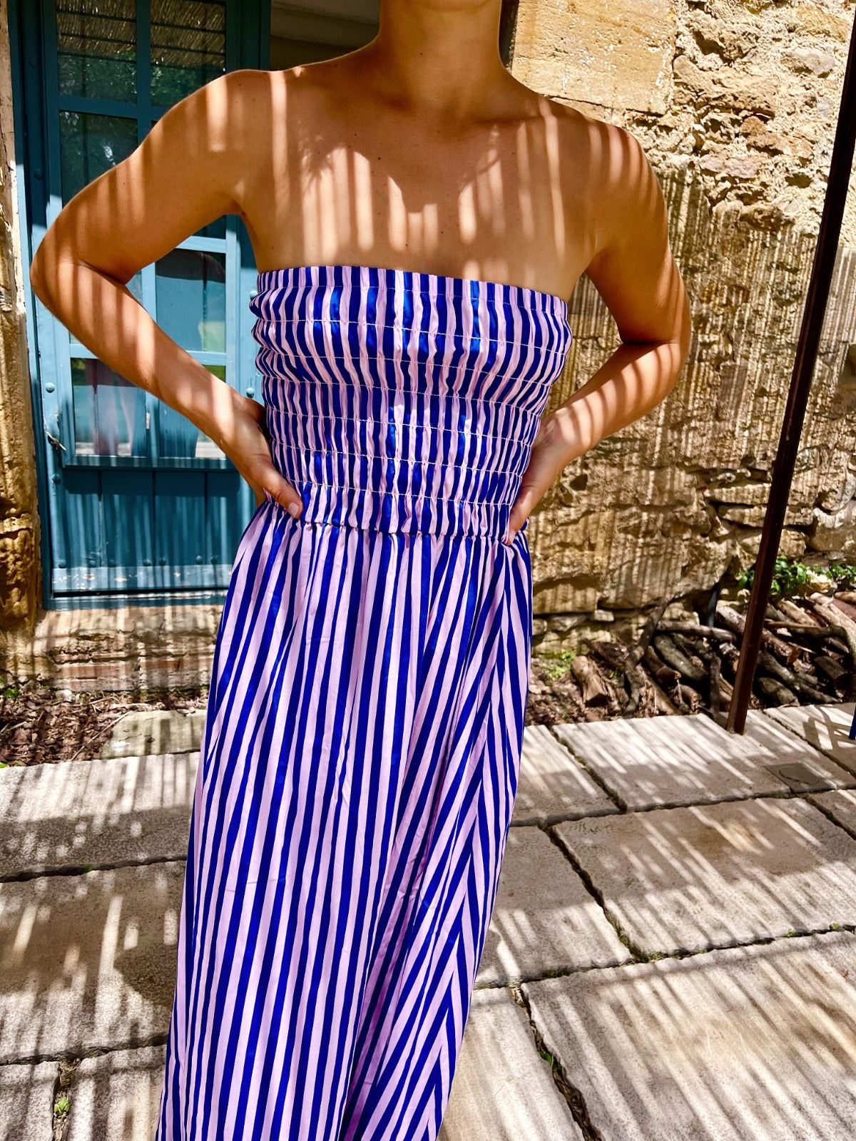 Abito a righe Blu e Rosa