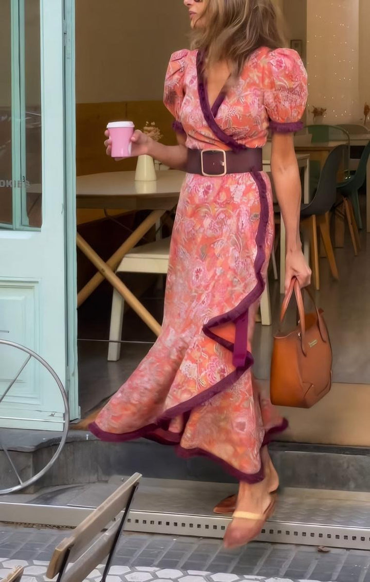 Eliett - Abito lungo con maniche a sbuffo