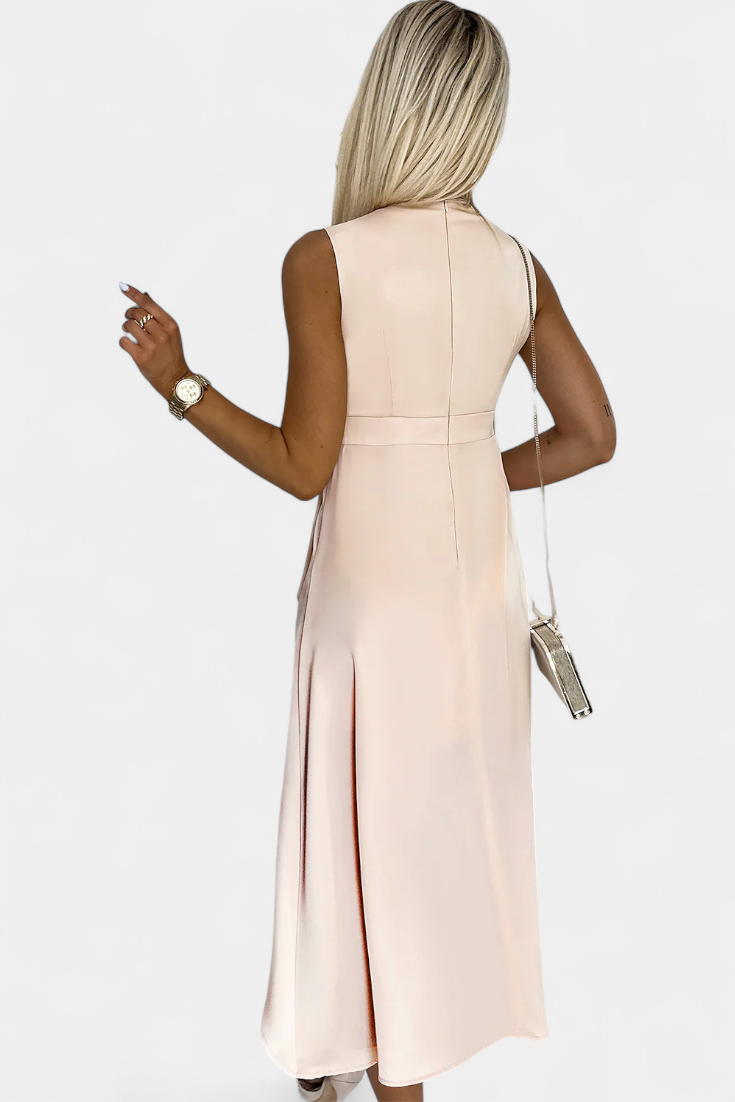 Jivka Vestito Midi Avvolgente con Scollatura a V