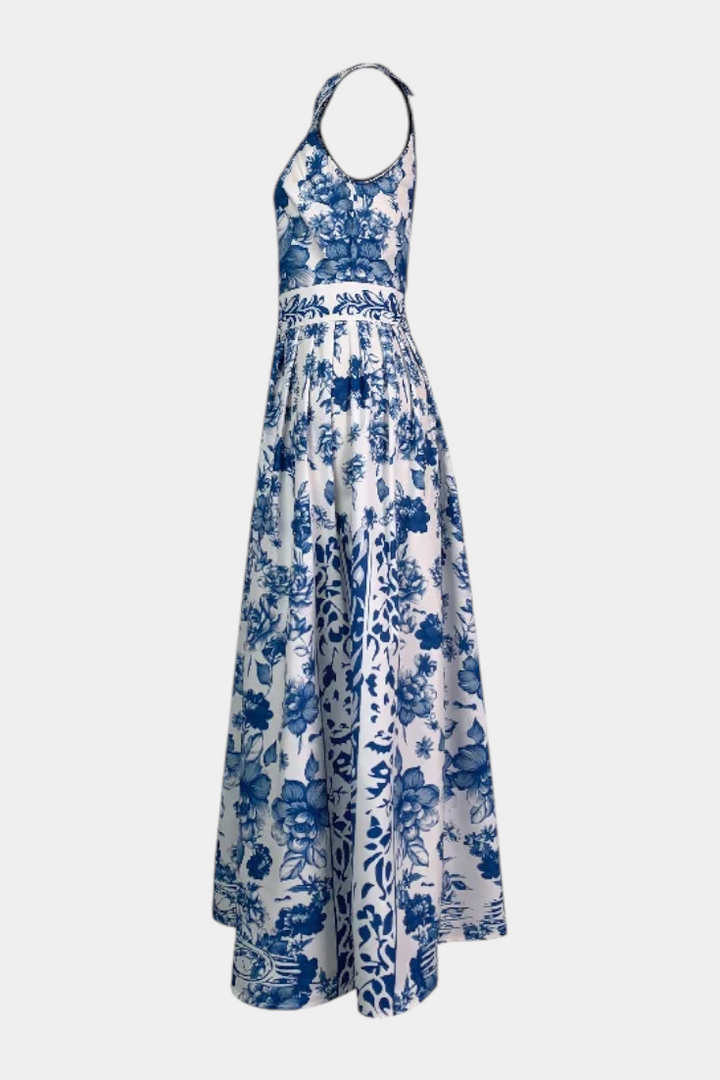 Shante Vestito A-Line Stampato Floreale con Collo a Revers