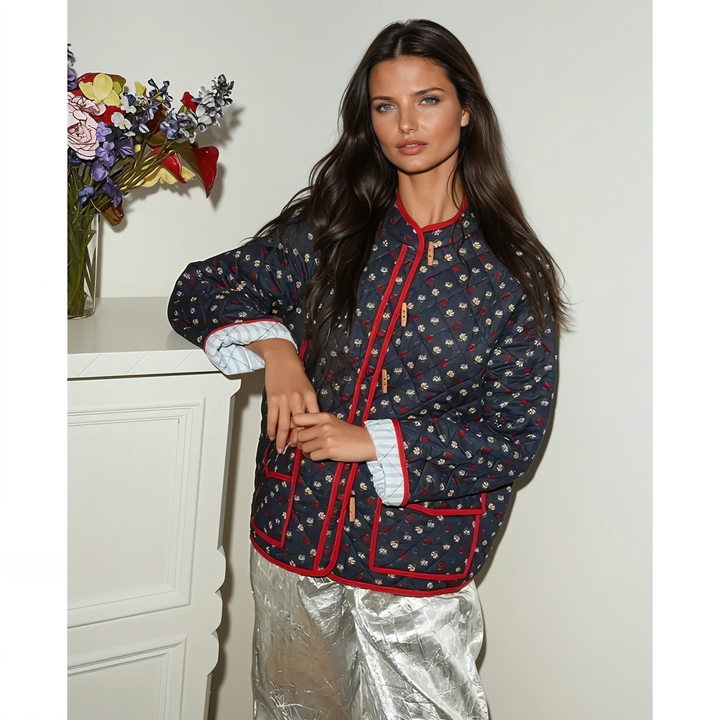 Sofia™ | GIACCA PATCHWORK CON STAMPA FLOREALE DI AMY