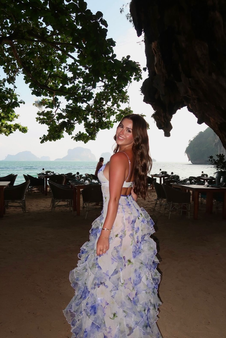 Rosa | Abito Estivo con Volant e Stampa Floreale