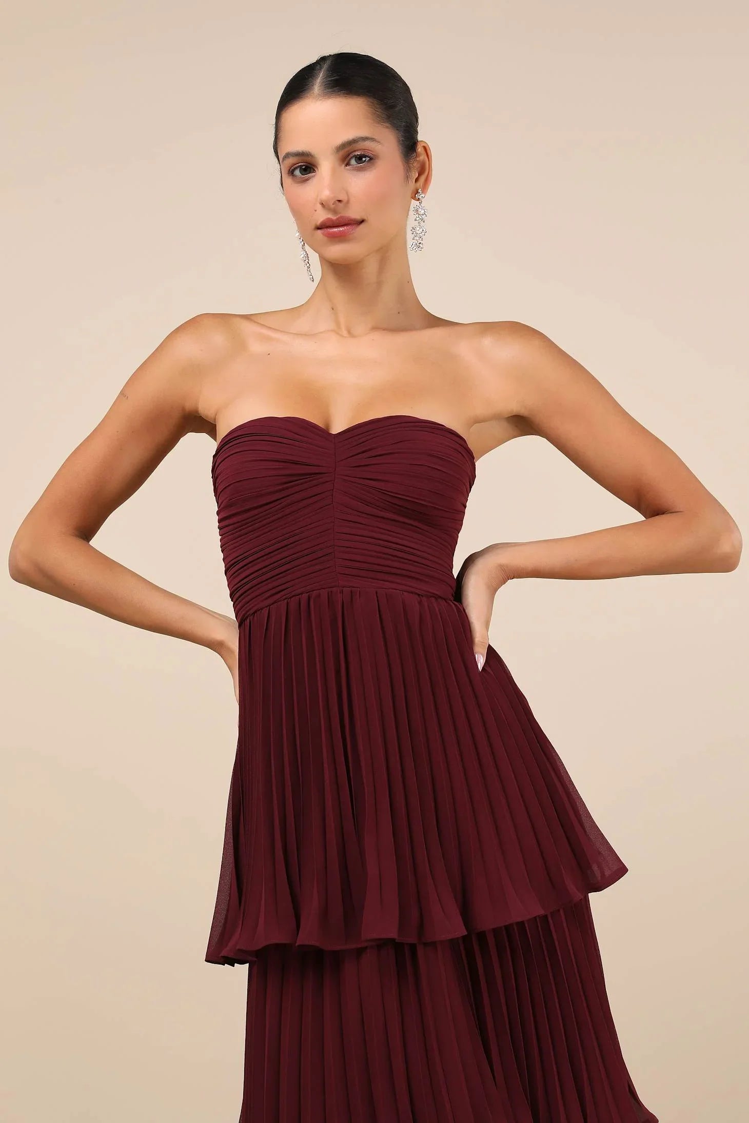 Victoria™ | Plum Purple Strapless Tiered Maxi Dress