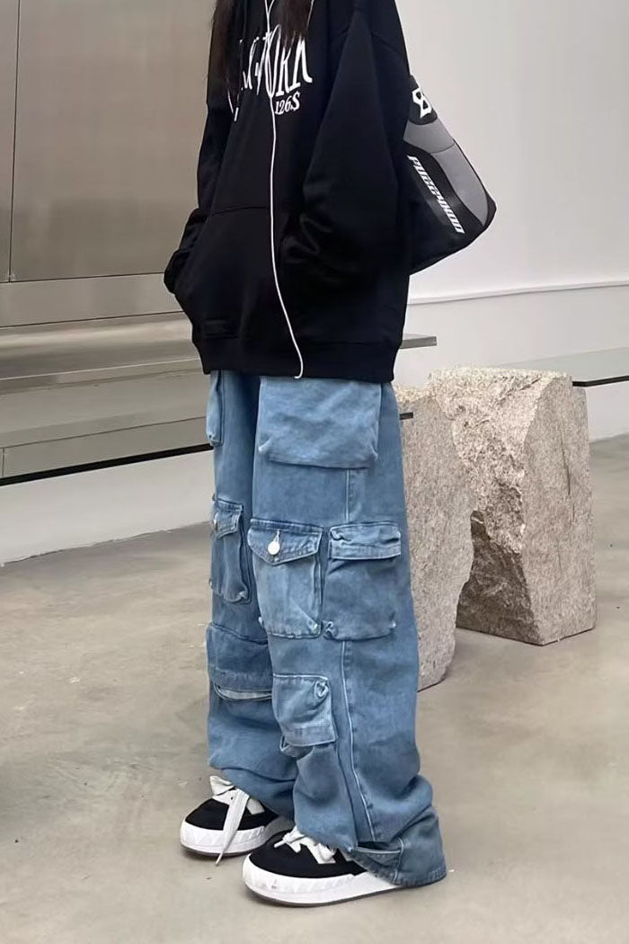 Sofia™ | Jeans a gamba larga con dettagli scintillanti in strass