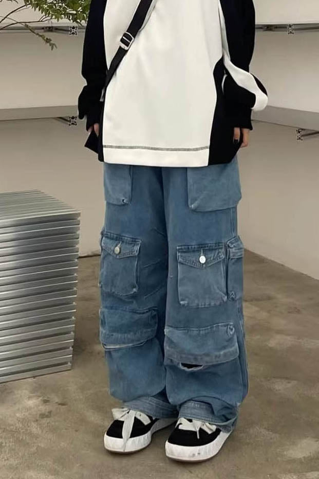 Sofia™ | Jeans a gamba larga con dettagli scintillanti in strass