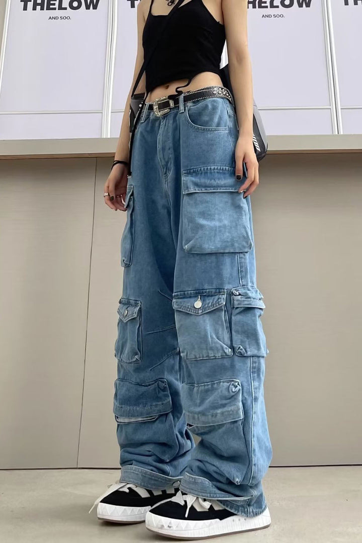 Sofia™ | Jeans a gamba larga con dettagli scintillanti in strass