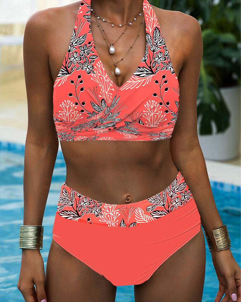 Victoria™ | Halter Neck Printed Bikini Set