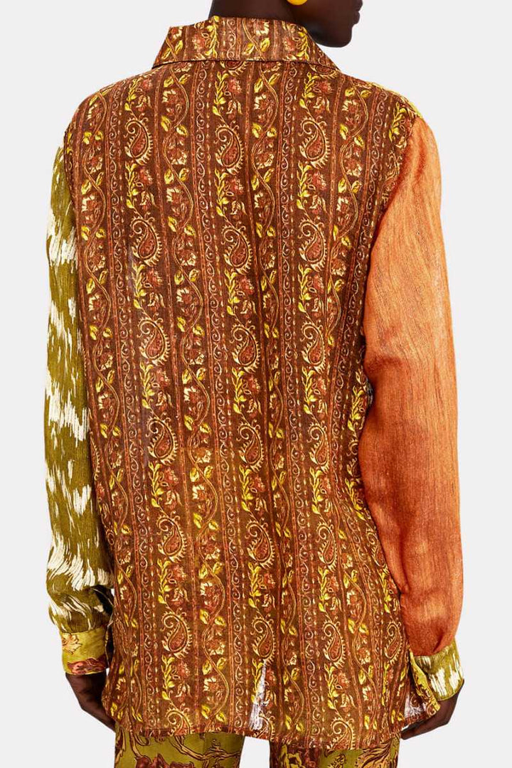 Sofia™ | Top Unico in Poliestere Riciclato con Bottoni e Stampa Etnica