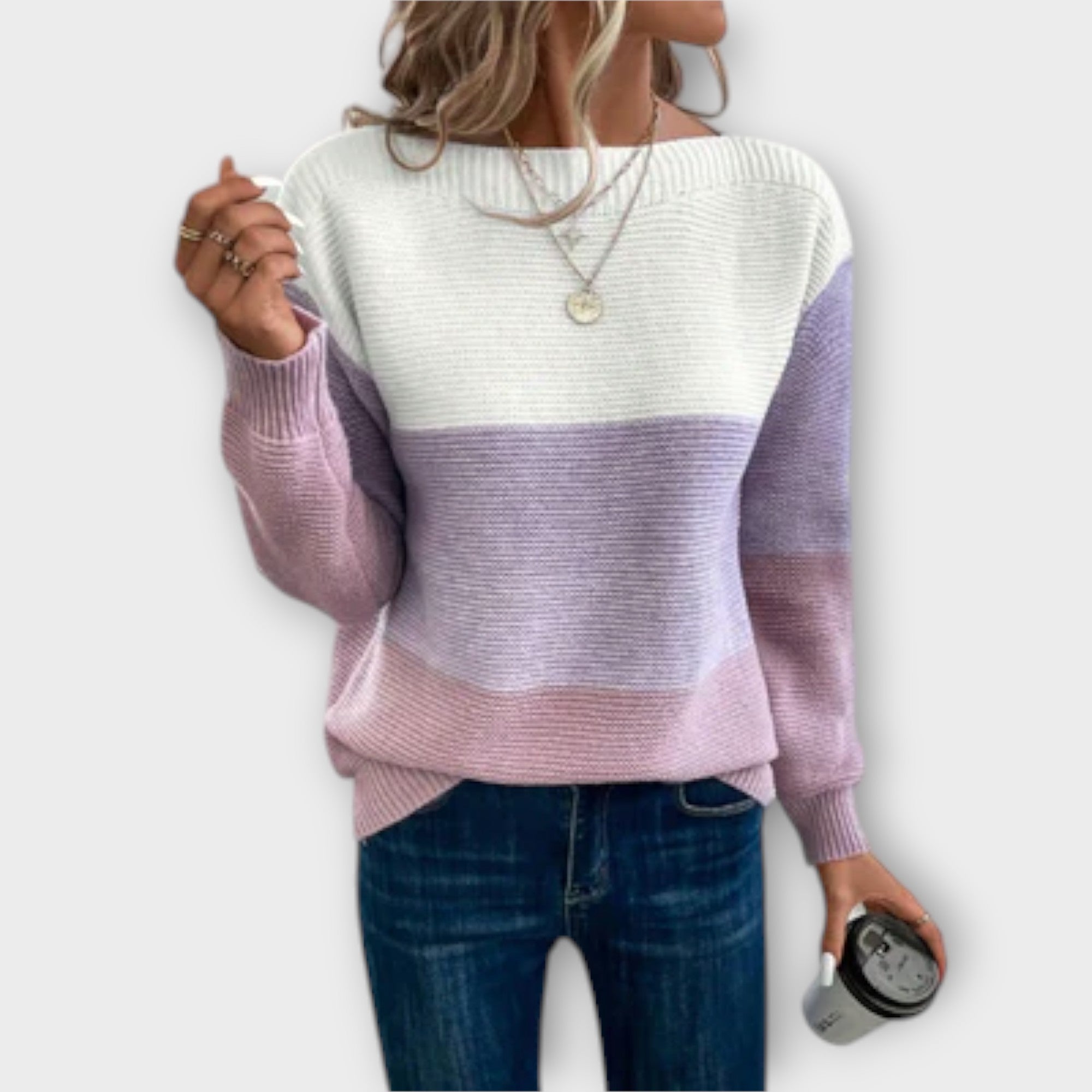 Clara - Pullover patchwork elegante in tre colori