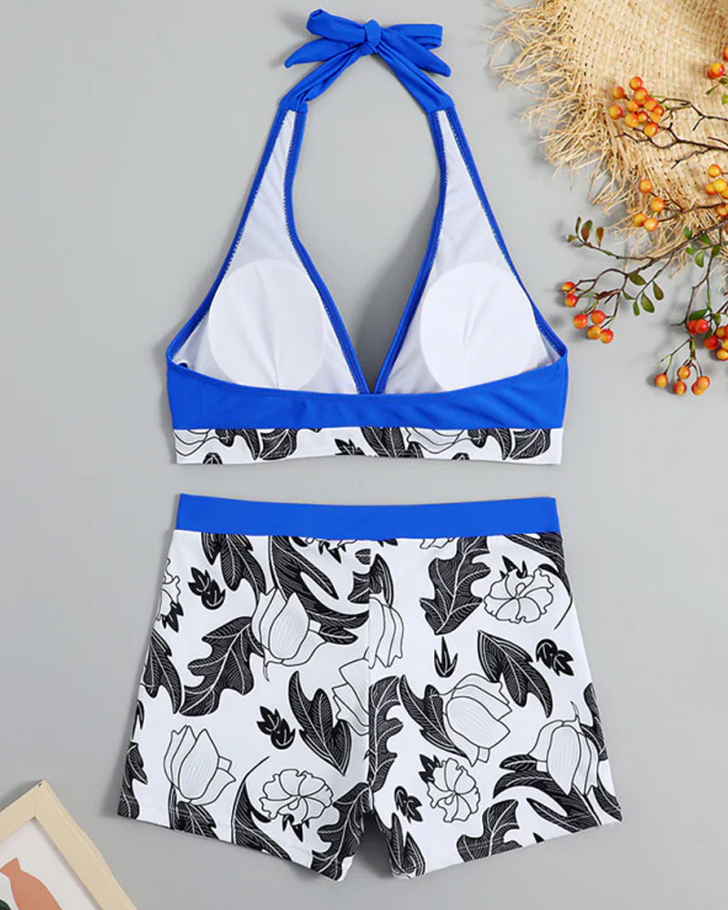 Victoria™ | Floral Print Halter Neck Bikini