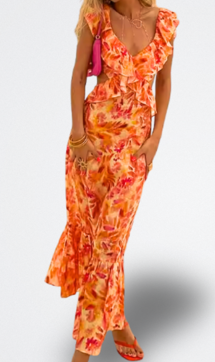 Marisela Vestito Estivo con Volant