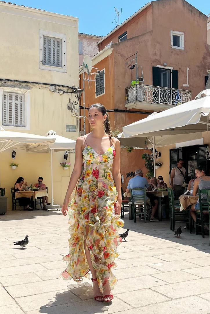 Saskia | Abito Maxi con Volant