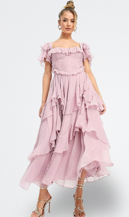 Lilou Vestito in Georgette con Volant