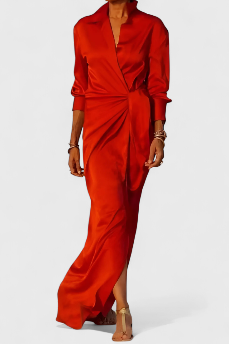 Vestito lungo da festa Marbella con fiocco