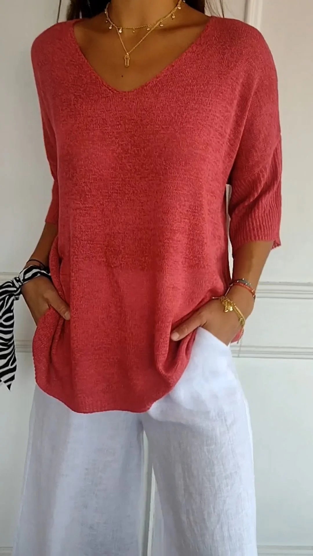 Anna - Oversized Shirt with V-Neck