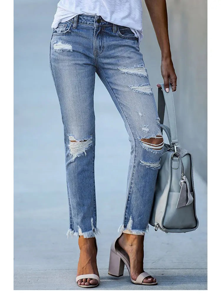 Victoria™ | Slim Fit Ripped Cropped Jeans