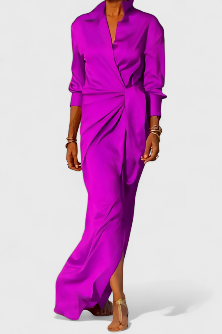 Vestito lungo da festa Marbella con fiocco