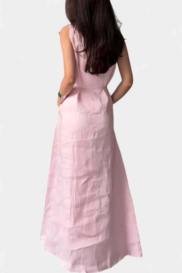 Vestito Rosetta Morbido in Cotone e Lino Senza Maniche