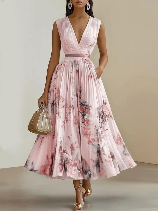 Isabella™ | Abito Lungo Elegante con Stampa Acquerello