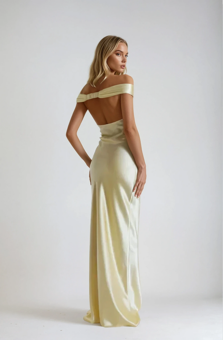 Emory | Abito Maxi in Satin Senza Schiena