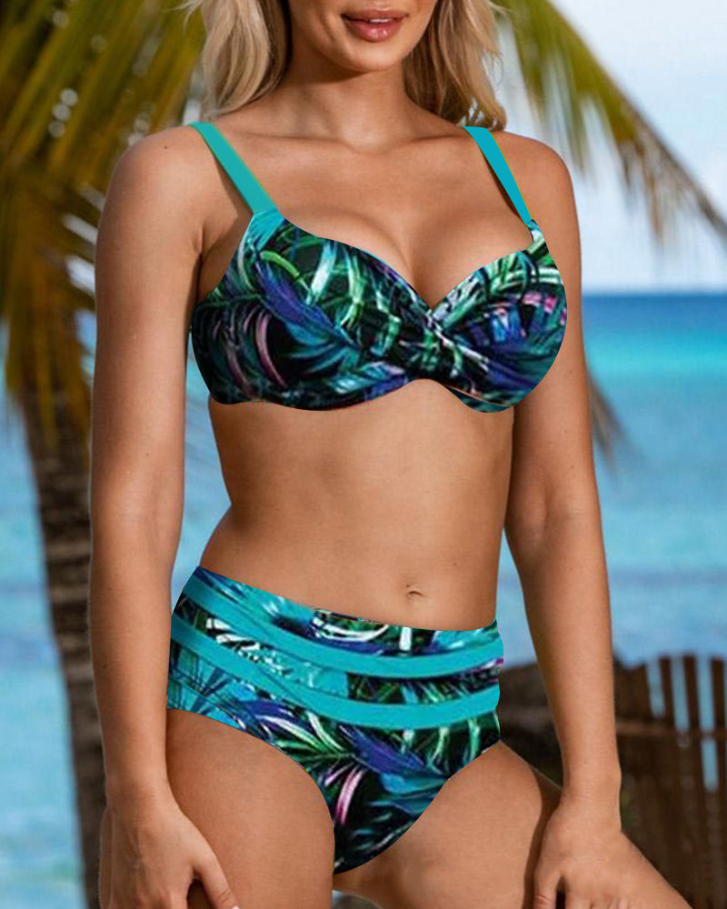 Victoria™ | High-Waisted Leaf Print Bikini