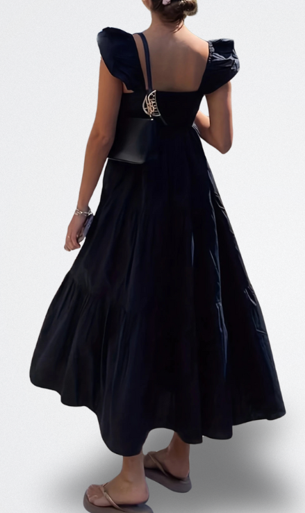 Noa Vestito Midi con Maniche a Volant