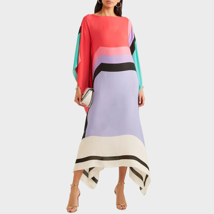 Iria | Caftão Elegante com Estampa Geométrica