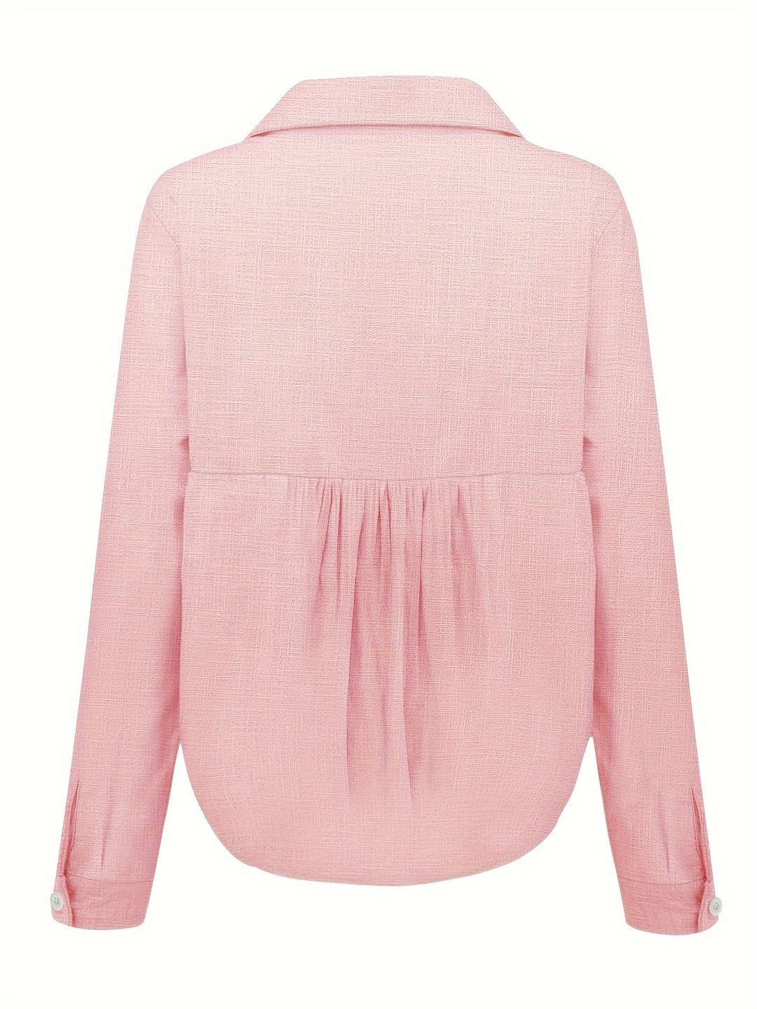 Long Sleeve Linen Shirt, Casual Button Up Shirt For Spring & Fall, Women's Clothing