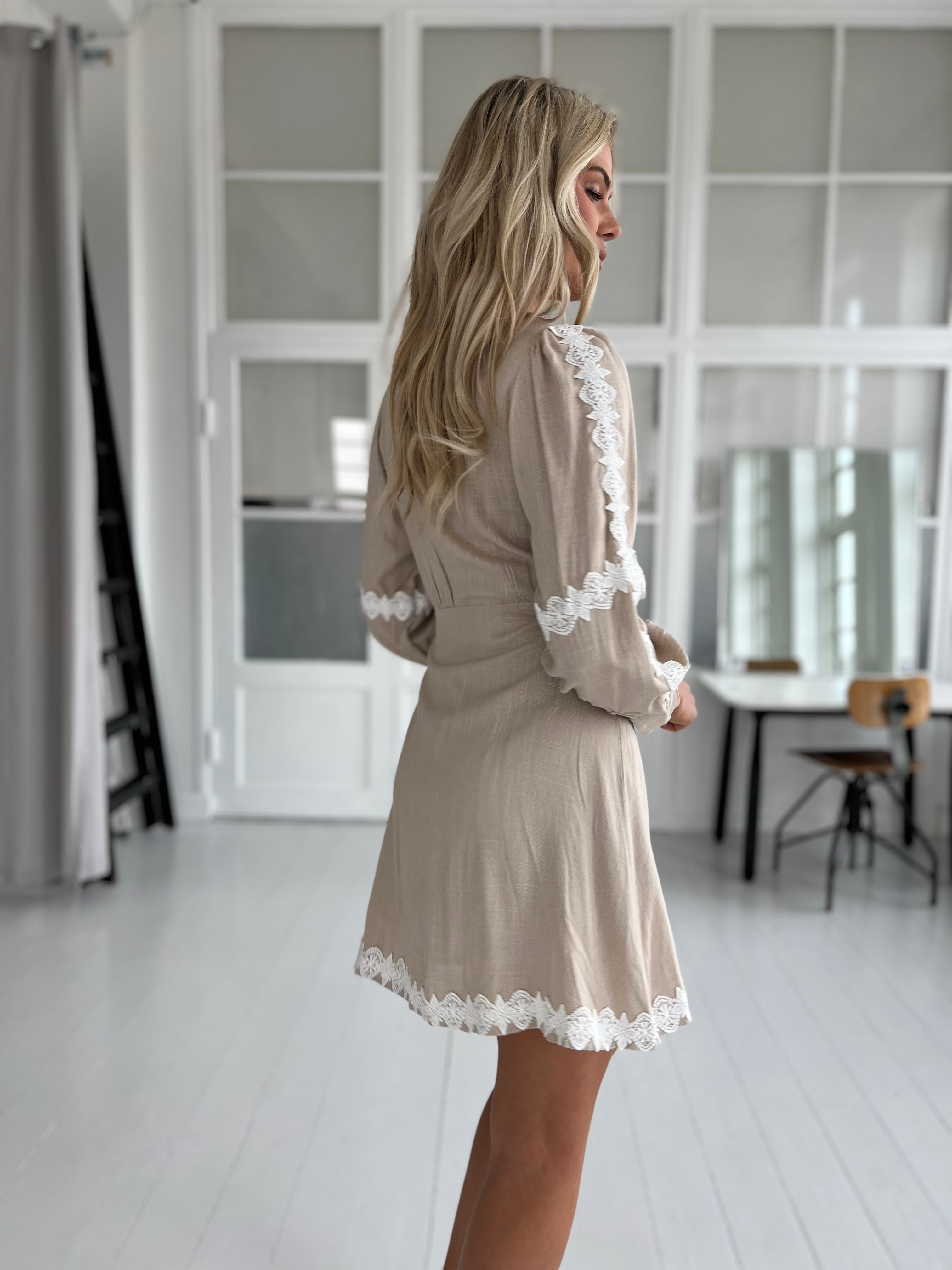 Victoria™ | Elli White Taupe Lace Dress