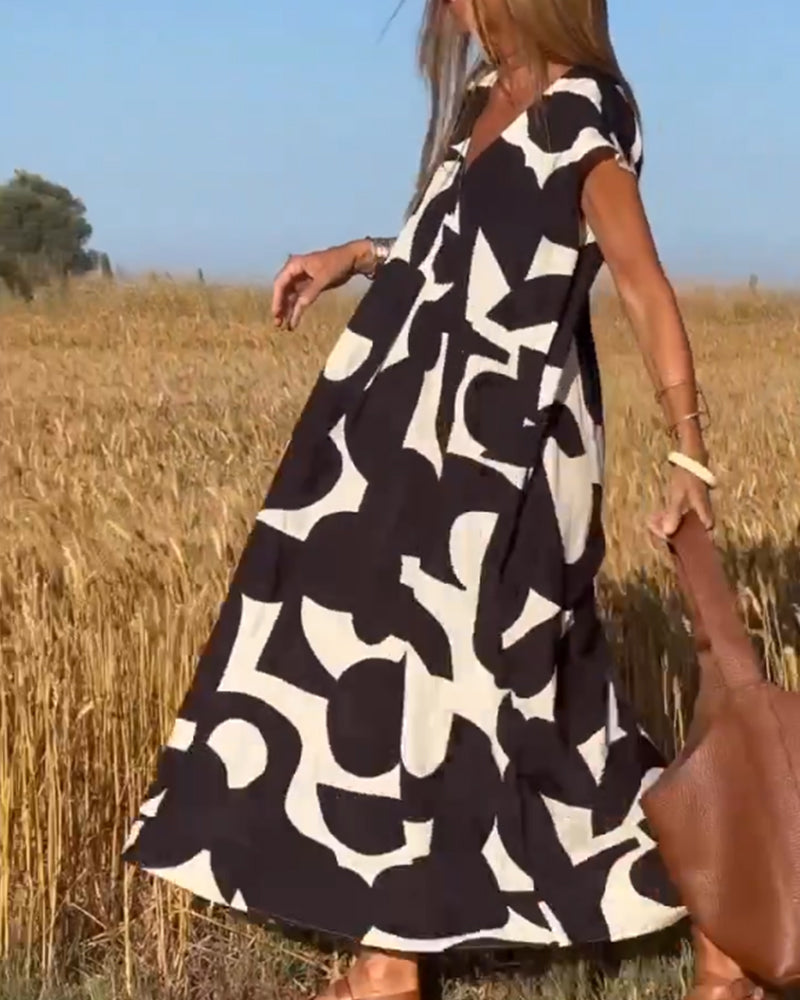 SITA - Abito con stampa e scollo a V