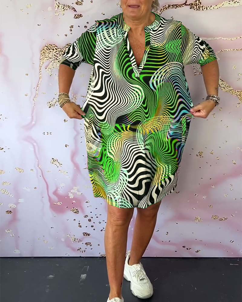 Ria™ | Vestito colorato con scollo a V