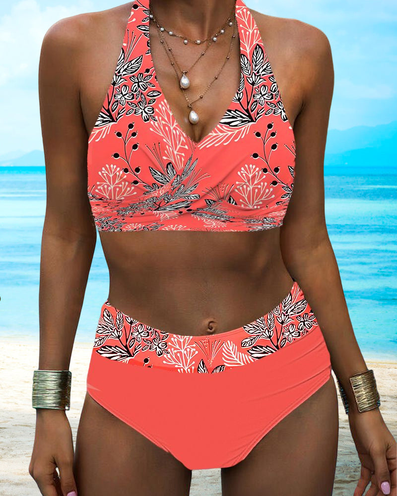 Victoria™ | Halter Neck Printed Bikini Set