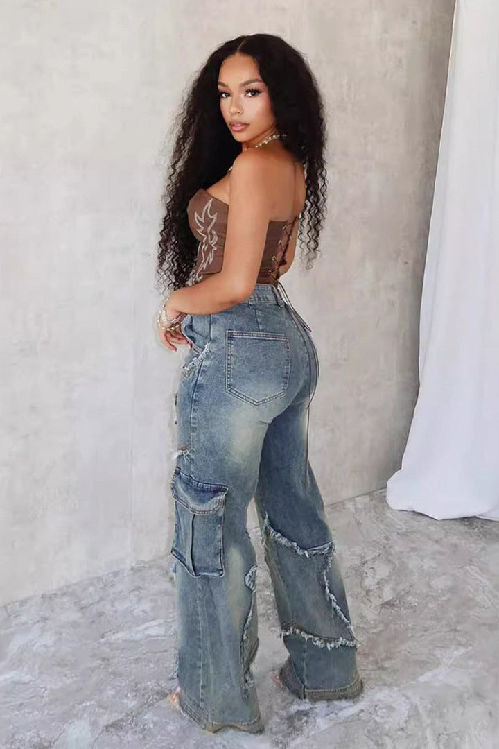 Sofia™ | Jeans Dritti con Eleganti Dettagli in Strass