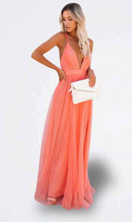 Lidia Vestito Lungo Elegante con Schiena Scoperta