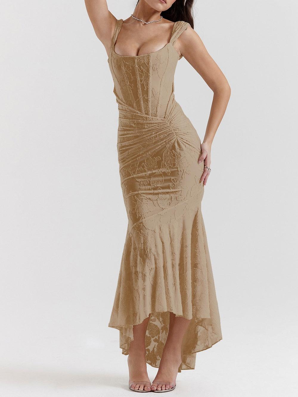 Giulia | Abito maxi floreale blu campanula