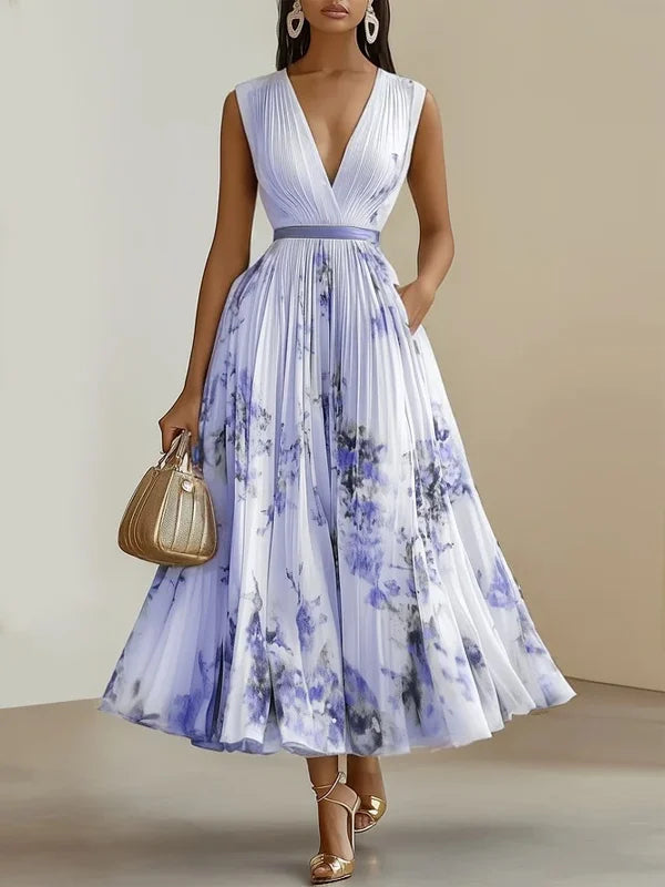 Isabella™ | Abito Lungo Elegante con Stampa Acquerello