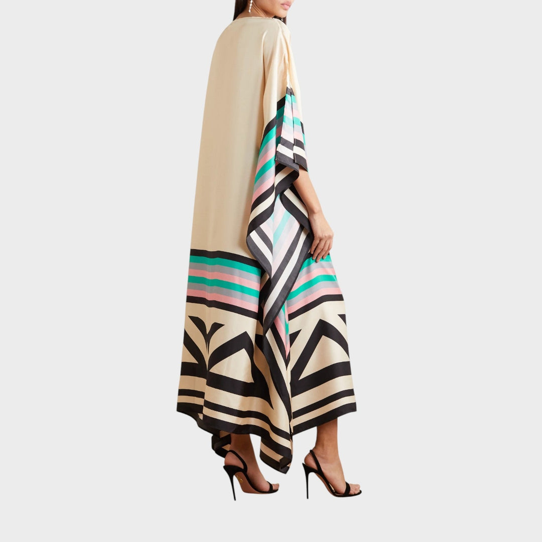 Iria | Caftão Elegante com Estampa Geométrica