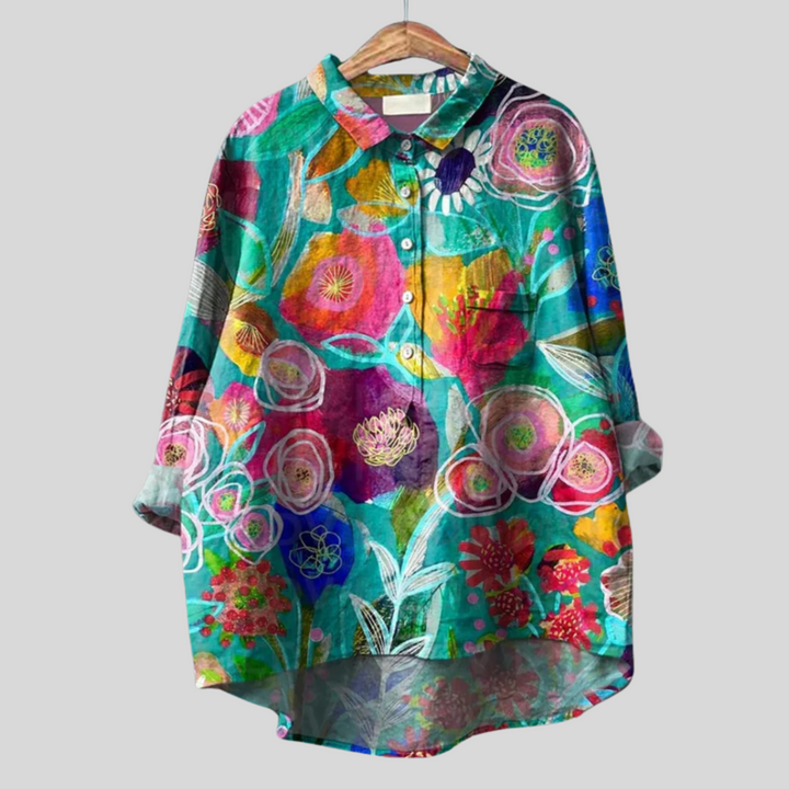 Luiza - Camicia Floreale Realizzata a Mano