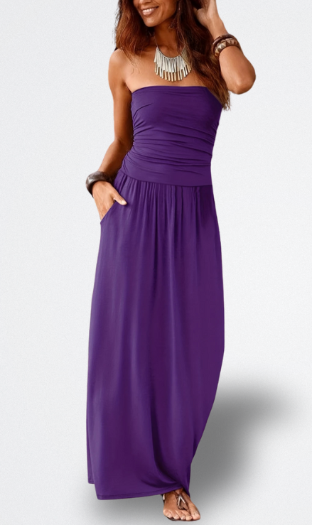 Mara Vestito Midi Senza Spalline