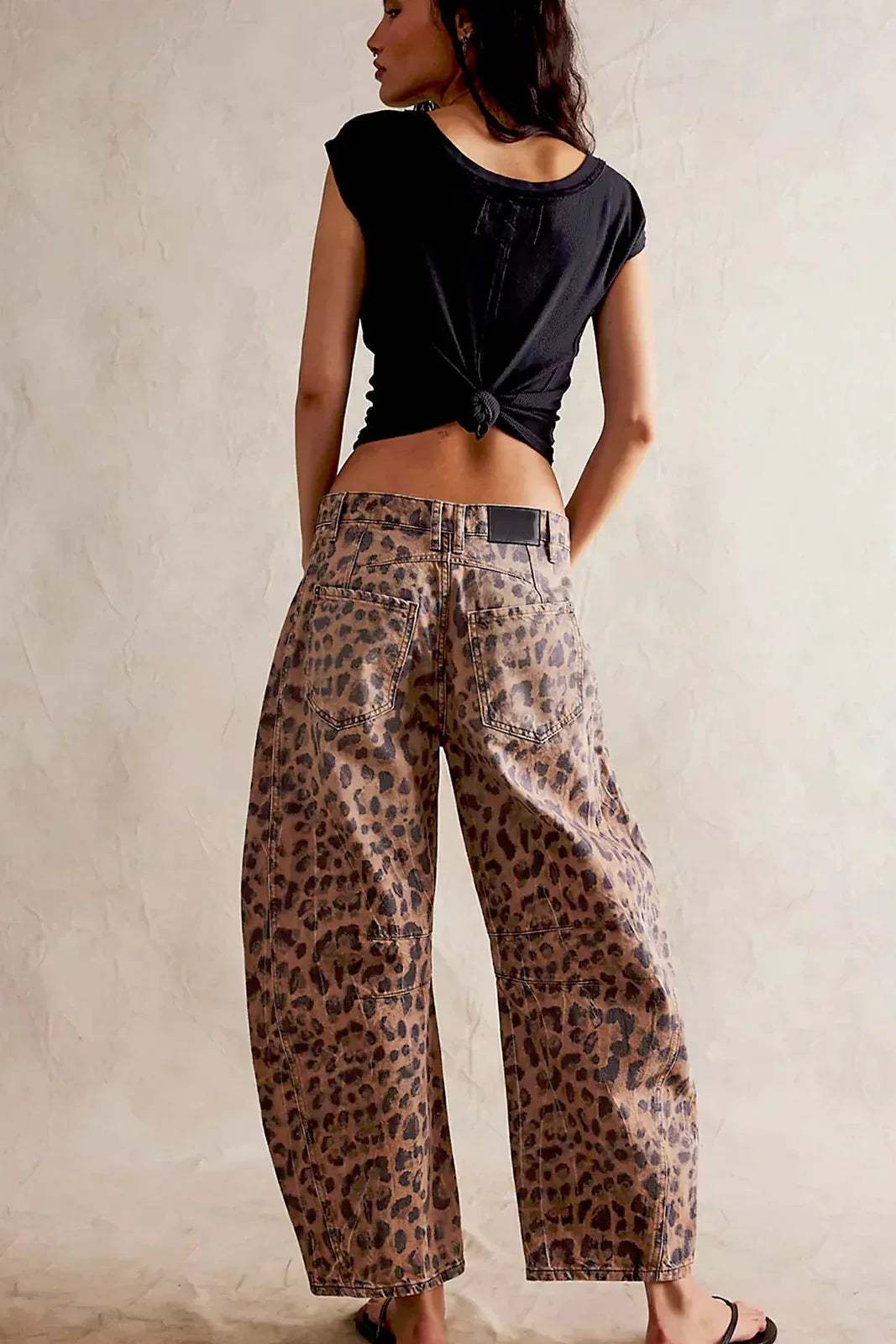 Sofia™ | Jeans Barrel con Stampa Leopardo