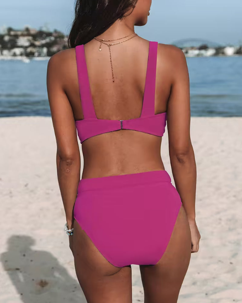 Hilary - High Waisted Plain Colour Swimsuit