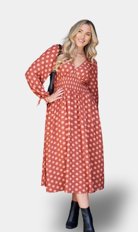 Maddie - Vestito con Collo a V - Floreale Blu