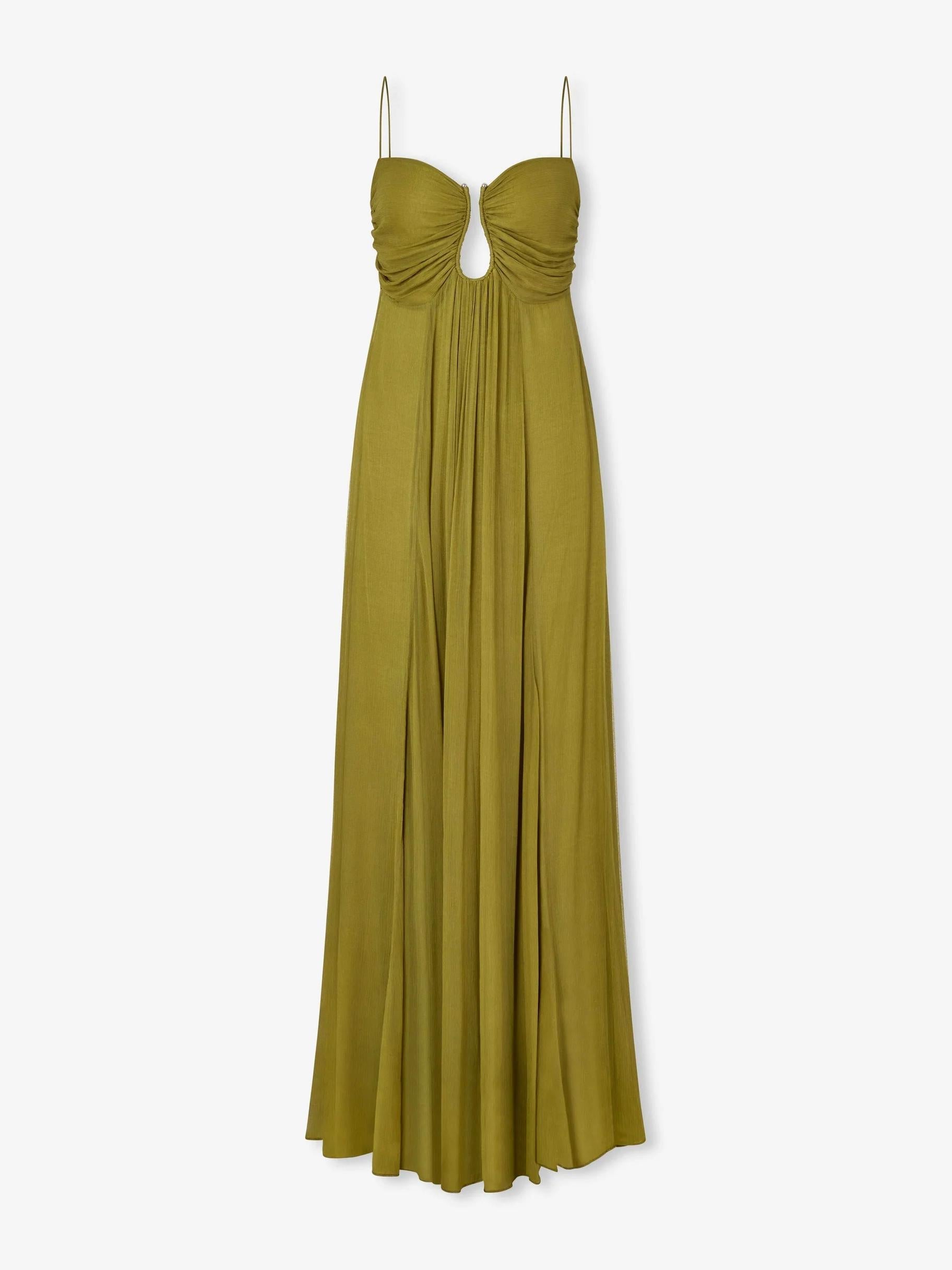 Abito Maxi Flou Olive Morea